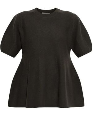 Lisa Yang Mella Peplum Jumper - Black