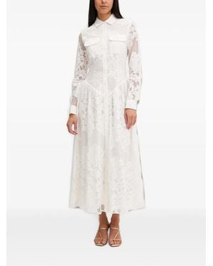 Bardot Agatha Lace-Panelled Maxi Shirt Dress - White