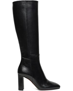 Santoni 85mm Leather High-heel Boots - Black