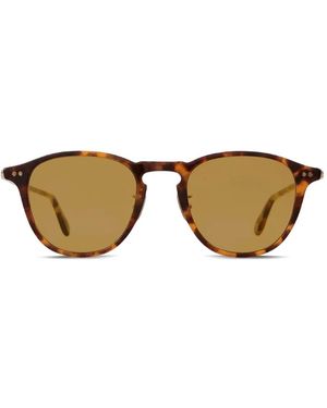 Garrett Leight Hampton Tortoiseshell Round Sunglasses - Natural