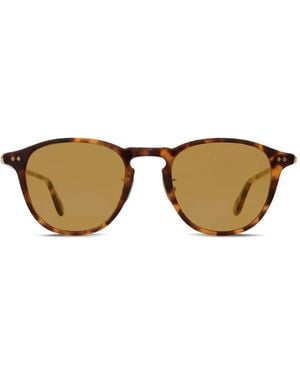 Garrett Leight Hampton Tortoiseshell Round Sunglasses - Natural