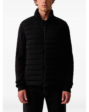 ARMANI EXCHANGE All-Over Logo-Print Quilted Gilet - Black