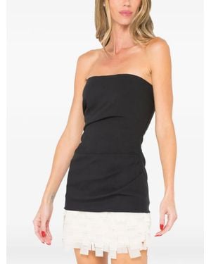 JBQ Beau Strapless Fringed Mini Dress - Black