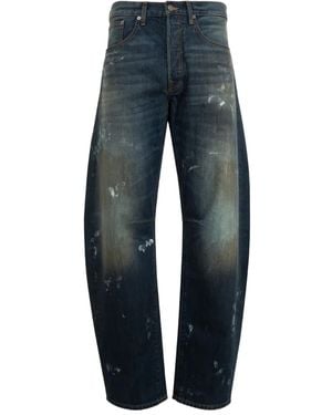 Cout de la Liberte Barrel-Leg Paint-Splatter Jeans - Blue