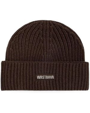 WRSTBHVR Bonnet Côtelé À Patch Logo - Brown