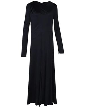 Fabiana Filippi Draped Long-Sleeved Maxi Dress - Blue
