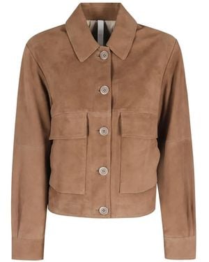 DUNO Joan Button-Fastening Pocket Jacket - Brown