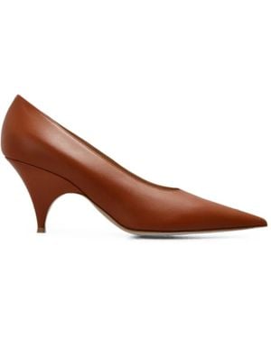 Gianvito Rossi Sofia Leather Pumps - Brown