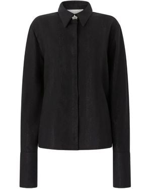Genny Collar-Detail Shirt - Black