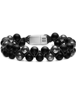 David Yurman Bracciale Intrecciato Con Perline - Nero