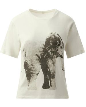 Fax Copy Express Elephant-Print T-Shirt - White