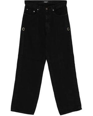 Undercover Buckle-Detail Straight-Leg Jeans - Black