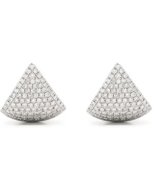EF Collection Pendientes En Oro Blanco De 14 Ct Con Diamantes