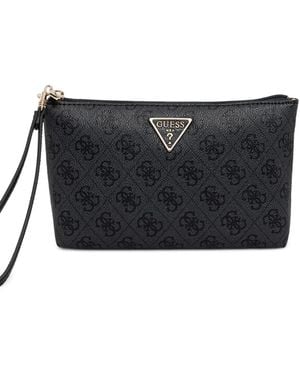 Guess Laurel Monogram-Print Pouch - Black