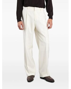 Lardini Pleated Wide-Leg Pants - White