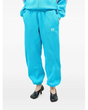Reward If Found Logo-Embroidery Track Pants - Blue