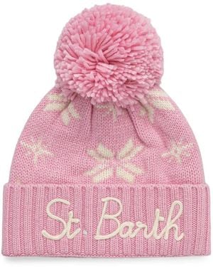 MC2 Saint Barth Holden Pom Pom Knit Beanie - Pink