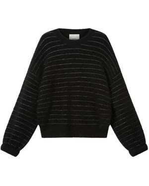 Isabel Marant Jersey Stacy De Cachemira Y Seda A Rayas De Lúrex - Negro