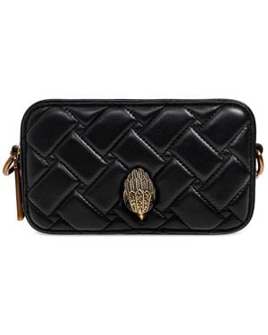 Kurt Geiger Small Kensington Quilted Appliqué Clutch Bag - Black