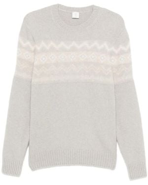 Eleventy Jacquard-Pullover Mit Rundem Ausschnitt - Weiß
