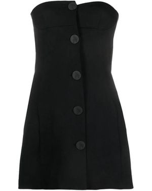 The Attico Bustier Button Mini Dress - Black