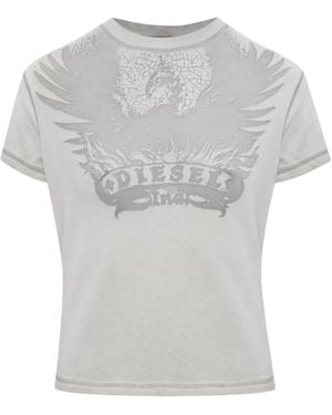 DIESEL T-Ila-Aa7 Graphic-Print T-Shirt - Grey