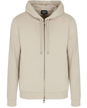 Giorgio Armani Zip-Up Hoodie - Natural
