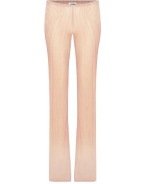 Jean Paul Gaultier Spiral-Print Mesh Trousers - White
