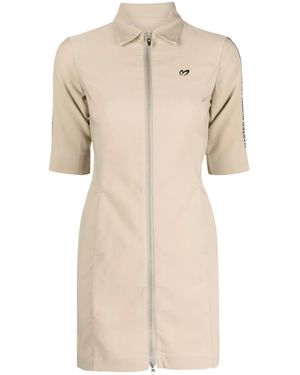MASTER BUNNY EDITION Zip-Up Short-Sleeve Minidress - Natural