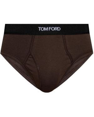 Tom Ford Branded-waistband Briefs - Black