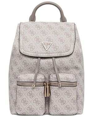 Guess Manhattan Monogram Flap Backpack - Gris