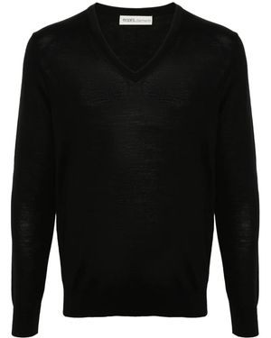MODES GARMENTS V-Neck Merino Wool Jumper - Black
