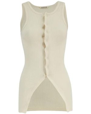 AURALEE Ribbed-Knit Tank Top - Natural