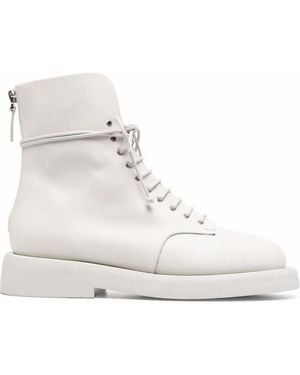 Marsèll Gommello Leather Combat Boots - White