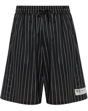 Y-3 Striped Drawstring Shorts - Black