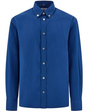Ferragamo Button-Down Collar Shirt - Blue
