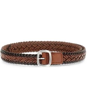 Hereu Braided Leather Belt - Brown