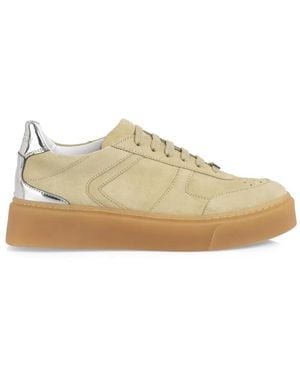 Marc Cain Perforated Panelled Trainers - Natural