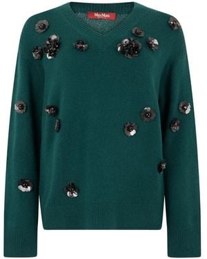 Max Mara Wide-Fit Wool And Cashmere Jumper - Green