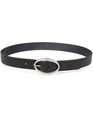 Orciani Oval-Buckle Leather Belt - White