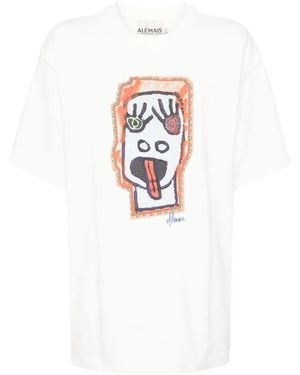 ALÉMAIS Players Face Tシャツ - ホワイト
