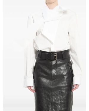 Saint Laurent Lavallière-Collar Cotton Shirt - White