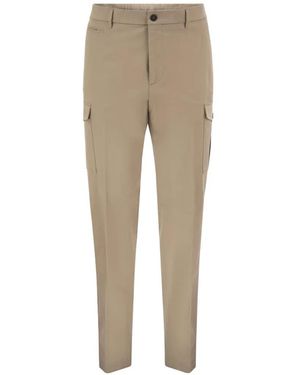 Peserico Pantalon Fuselé À Poches Cargo - Natural