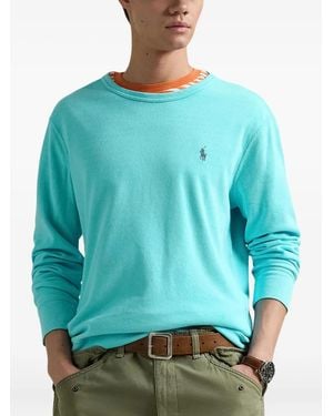 Polo Ralph Lauren Sudadera de algodón con logo bordado - Azul