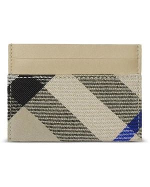 Burberry チェック カードケース - グレー