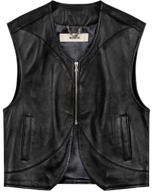 ROUGH Leather Vest - Black