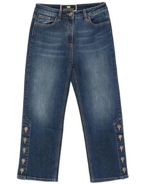 Elisabetta Franchi Vaqueros Capri Con Botones - Azul