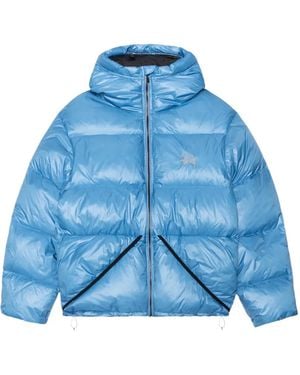 Stussy Hooded Logo Jacket - Blue