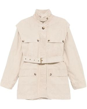 Isabel Marant Belted Flap-Pocket Jacket - Natural