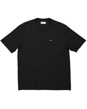 NN07 Logo-Embroidered T-Shirt - Black